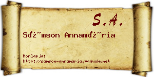 Sámson Annamária névjegykártya